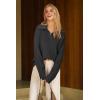 image:imageArachampCloz Womens Wool Blend Quarter Zip Pullover Sweater Trendy Winter Soft Casual Lapel Oversized Fit TopBlack