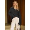 image:imageArachampCloz Womens Wool Blend Quarter Zip Pullover Sweater Trendy Winter Soft Casual Lapel Oversized Fit TopBlack