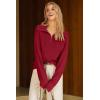image:imageArachampCloz Womens Wool Blend Quarter Zip Pullover Sweater Trendy Winter Soft Casual Lapel Oversized Fit TopBurgundy