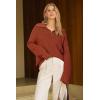 image:imageArachampCloz Womens Wool Blend Quarter Zip Pullover Sweater Trendy Winter Soft Casual Lapel Oversized Fit TopCaramel
