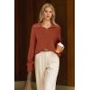 image:imageArachampCloz Womens Wool Blend Quarter Zip Pullover Sweater Trendy Winter Soft Casual Lapel Oversized Fit TopCaramel