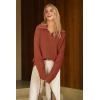 image:imageArachampCloz Womens Wool Blend Quarter Zip Pullover Sweater Trendy Winter Soft Casual Lapel Oversized Fit TopCaramel