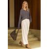 image:imageArachampCloz Womens Wool Blend Quarter Zip Pullover Sweater Trendy Winter Soft Casual Lapel Oversized Fit TopCoffee