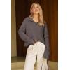 image:imageArachampCloz Womens Wool Blend Quarter Zip Pullover Sweater Trendy Winter Soft Casual Lapel Oversized Fit TopCoffee