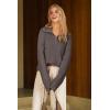 image:imageArachampCloz Womens Wool Blend Quarter Zip Pullover Sweater Trendy Winter Soft Casual Lapel Oversized Fit TopCoffee