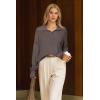image:imageArachampCloz Womens Wool Blend Quarter Zip Pullover Sweater Trendy Winter Soft Casual Lapel Oversized Fit TopCoffee