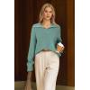 image:imageArachampCloz Womens Wool Blend Quarter Zip Pullover Sweater Trendy Winter Soft Casual Lapel Oversized Fit TopGrey Green