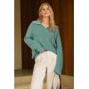 image:imageArachampCloz Womens Wool Blend Quarter Zip Pullover Sweater Trendy Winter Soft Casual Lapel Oversized Fit TopGrey Green
