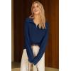 image:imageArachampCloz Womens Wool Blend Quarter Zip Pullover Sweater Trendy Winter Soft Casual Lapel Oversized Fit TopNavy
