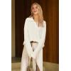image:imageArachampCloz Womens Wool Blend Quarter Zip Pullover Sweater Trendy Winter Soft Casual Lapel Oversized Fit TopWhite