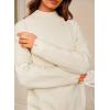image:imageArachampCloz Womens Wool Blend Soft Mock Neck Casual Oversized Fall SweaterBeige
