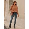 image:imageArachampCloz Womens Wool Blend Soft Mock Neck Casual Oversized Fall SweaterBrown