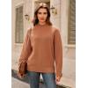 image:imageArachampCloz Womens Wool Blend Soft Mock Neck Casual Oversized Fall SweaterBrown