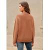 image:imageArachampCloz Womens Wool Blend Soft Mock Neck Casual Oversized Fall SweaterBrown