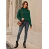 image:imageArachampCloz Womens Wool Blend Soft Mock Neck Casual Oversized Fall SweaterDark Green