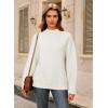 image:imageArachampCloz Womens Wool Blend Soft Mock Neck Casual Oversized Fall SweaterWhite