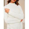 image:imageArachampCloz Womens Wool Blend Soft Mock Neck Casual Oversized Fall SweaterWhite