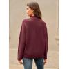 image:imageArachampCloz Womens Wool Blend Soft Mock Neck Casual Oversized Fall SweaterWine Red