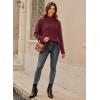 image:imageArachampCloz Womens Wool Blend Soft Mock Neck Casual Oversized Fall SweaterWine Red