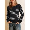 image:imageArachampCloz Womens Wool Blend Striped Boat Neck Fall Dressy Casual Sweater Tops 2025Black and White