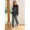 image:imageArachampCloz Womens Wool Blend Striped Boat Neck Fall Dressy Casual Sweater Tops 2025Black and White