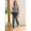 image:imageArachampCloz Womens Wool Blend Striped Boat Neck Fall Dressy Casual Sweater Tops 2025Khaki and Black