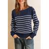 image:imageArachampCloz Womens Wool Blend Striped Boat Neck Fall Dressy Casual Sweater Tops 2025Navy Blue and White