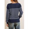 image:imageArachampCloz Womens Wool Blend Striped Boat Neck Fall Dressy Casual Sweater Tops 2025Navy Blue and White
