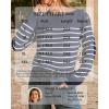 image:imageArachampCloz Womens Wool Blend Striped Boat Neck Fall Dressy Casual Sweater Tops 2025Navy Blue and White