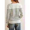 image:imageArachampCloz Womens Wool Blend Striped Boat Neck Fall Dressy Casual Sweater Tops 2025Off White and Black