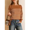 image:imageArachampCloz Womens Wool Blend Striped Boat Neck Fall Dressy Casual Sweater Tops 2025Orange and White