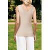 image:imageArachampCloz Womens Wool Blend Sweaters Non See Through Double VNeck AllSeason Tank 2026Apricot