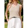 image:imageArachampCloz Womens Wool Blend Sweaters Non See Through Double VNeck AllSeason Tank 2026Apricot