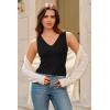 image:imageArachampCloz Womens Wool Blend Sweaters Non See Through Double VNeck AllSeason Tank 2026Black