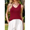image:imageArachampCloz Womens Wool Blend Sweaters Non See Through Double VNeck AllSeason Tank 2026Burgundy Red