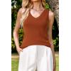 image:imageArachampCloz Womens Wool Blend Sweaters Non See Through Double VNeck AllSeason Tank 2026Caramel