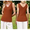 image:imageArachampCloz Womens Wool Blend Sweaters Non See Through Double VNeck AllSeason Tank 2026Caramel