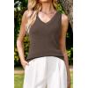 image:imageArachampCloz Womens Wool Blend Sweaters Non See Through Double VNeck AllSeason Tank 2026Coffee