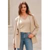 image:imageArachampCloz Womens Wool Blend Sweaters Non See Through Double VNeck AllSeason Tank 2026Khaki