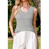 image:imageArachampCloz Womens Wool Blend Sweaters Non See Through Double VNeck AllSeason Tank 2026Light Gray