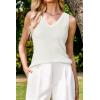 image:imageArachampCloz Womens Wool Blend Sweaters Non See Through Double VNeck AllSeason Tank 2026Offwhite