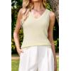 image:imageArachampCloz Womens Wool Blend Sweaters Non See Through Double VNeck AllSeason Tank 2026Offwhite Cream