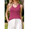 image:imageArachampCloz Womens Wool Blend Sweaters Non See Through Double VNeck AllSeason Tank 2026Rose Red