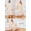 image:imageArachampCloz Womens Wool Blend Tie Waist Pleated Fall Sweater Dress 2025Beige