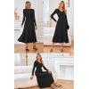 image:imageArachampCloz Womens Wool Blend Tie Waist Pleated Fall Sweater Dress 2025Black