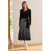image:imageArachampCloz Womens Wool Blend Tie Waist Pleated Fall Sweater Dress 2025Blackwhite Stripe