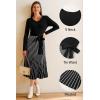 image:imageArachampCloz Womens Wool Blend Tie Waist Pleated Fall Sweater Dress 2025Blackwhite Stripe