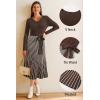 image:imageArachampCloz Womens Wool Blend Tie Waist Pleated Fall Sweater Dress 2025Coffeewhite Stripe