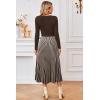 image:imageArachampCloz Womens Wool Blend Tie Waist Pleated Fall Sweater Dress 2025Coffeewhite Stripe