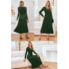 image:imageArachampCloz Womens Wool Blend Tie Waist Pleated Fall Sweater Dress 2025Dark Green